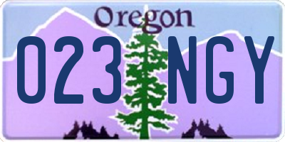 OR license plate 023NGY