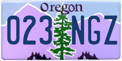 OR license plate 023NGZ