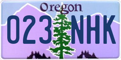 OR license plate 023NHK