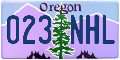 OR license plate 023NHL