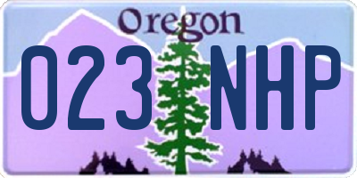 OR license plate 023NHP
