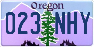 OR license plate 023NHY