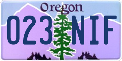 OR license plate 023NIF