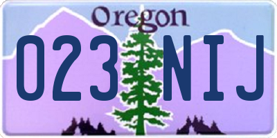 OR license plate 023NIJ