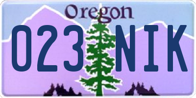 OR license plate 023NIK