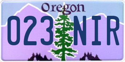 OR license plate 023NIR