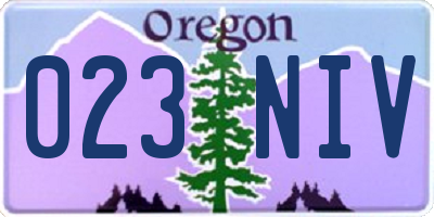 OR license plate 023NIV