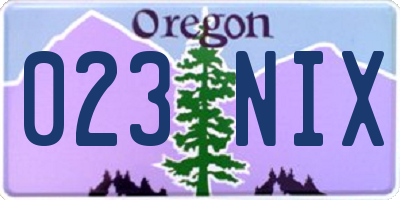 OR license plate 023NIX