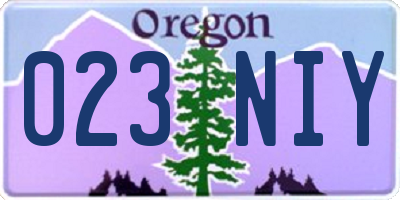 OR license plate 023NIY