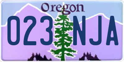 OR license plate 023NJA