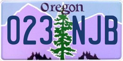 OR license plate 023NJB