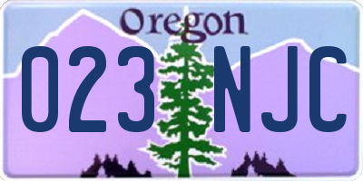 OR license plate 023NJC