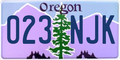 OR license plate 023NJK