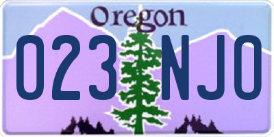 OR license plate 023NJO