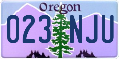 OR license plate 023NJU