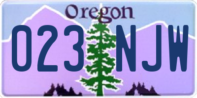 OR license plate 023NJW