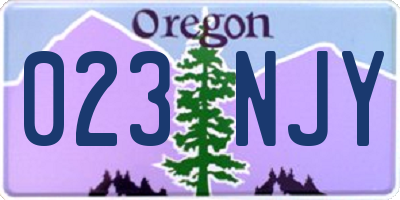 OR license plate 023NJY