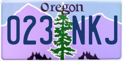 OR license plate 023NKJ