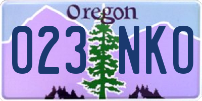 OR license plate 023NKO
