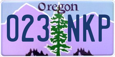 OR license plate 023NKP