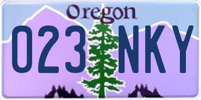 OR license plate 023NKY