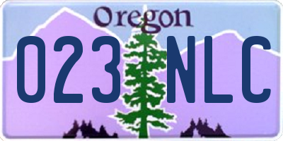 OR license plate 023NLC