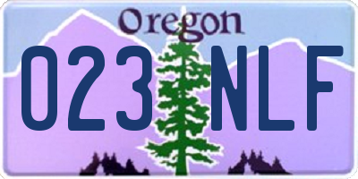 OR license plate 023NLF