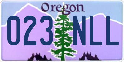OR license plate 023NLL