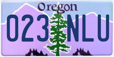 OR license plate 023NLU