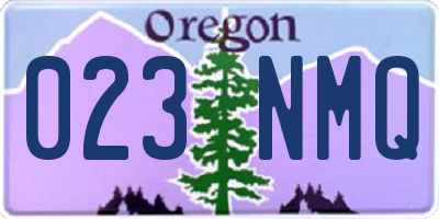 OR license plate 023NMQ