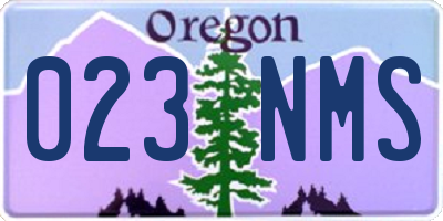 OR license plate 023NMS