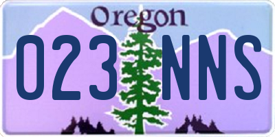 OR license plate 023NNS