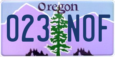 OR license plate 023NOF