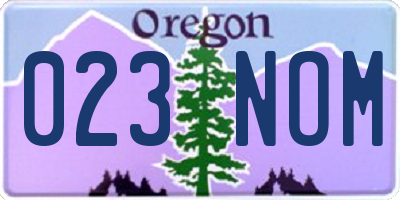 OR license plate 023NOM