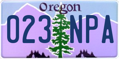 OR license plate 023NPA