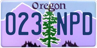 OR license plate 023NPD