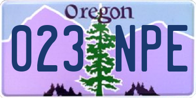 OR license plate 023NPE