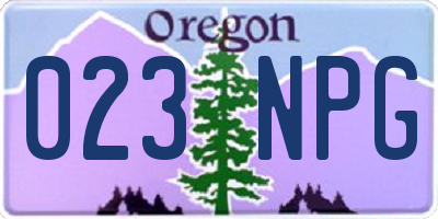 OR license plate 023NPG