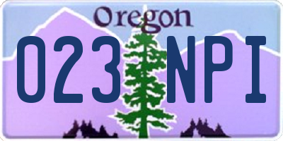 OR license plate 023NPI
