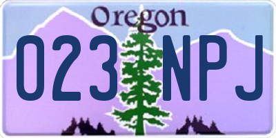 OR license plate 023NPJ