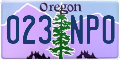 OR license plate 023NPO