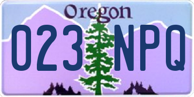 OR license plate 023NPQ