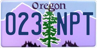 OR license plate 023NPT