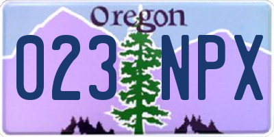 OR license plate 023NPX