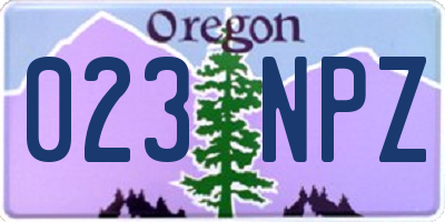 OR license plate 023NPZ