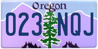 OR license plate 023NQJ