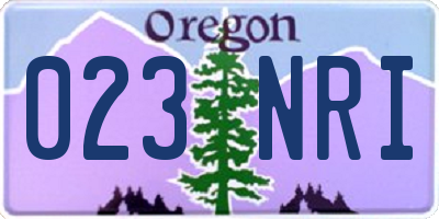 OR license plate 023NRI