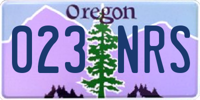 OR license plate 023NRS