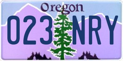 OR license plate 023NRY