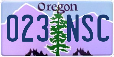 OR license plate 023NSC
